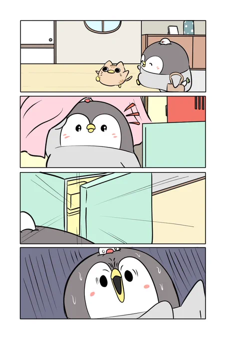 ちゃんぺんと猫ぺん
「帰宅直後の悲劇」
#ペンギンの優しい世界 