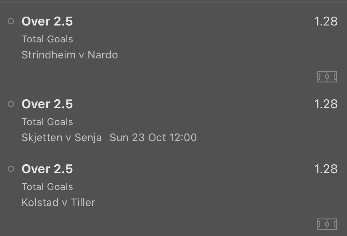 Box2BoxTips's tweet image. NORWAY 2.5+ GOALS TREBLE 🇳🇴
All teams have averaged a total of over 4 goals pg this season
2.12, 2u returns 2.24u profit