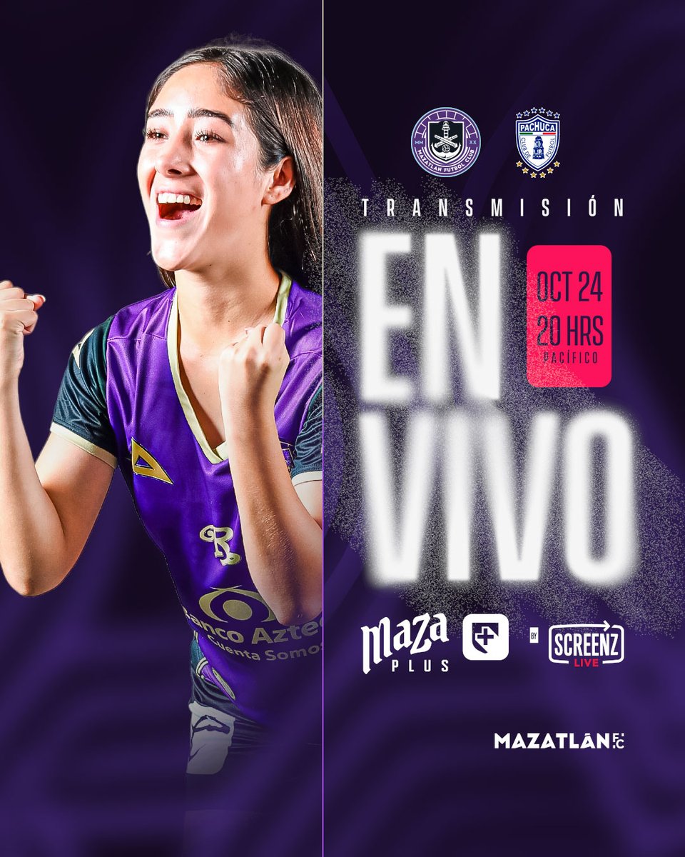 MazatlanFem's tweet photo. ¡Todos los partidos de local del Mazatlán F.C. te espera en @Mazaplus by @ScreenzLiveMx! 

No te pierdas MAÑANA a las 8pm el partido ante Pachuca Femenil EN VIVO y completamente gratis. 

📺: https://t.co/YC4gLZbMqz https://t.co/NZtipspfgE