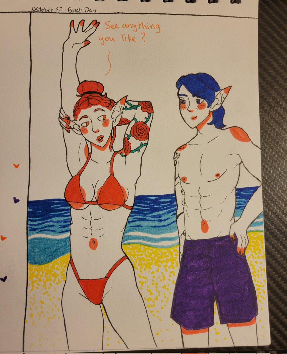 ntirzaman's tweet photo. OCtober 22: Beach Day
#Reila #Rowan #Roweila #beach #swimsuit #bikini #art #drawing #ocean #sand #water #sketchbook #marker #markers #oc #ocs #ocart #originalcharacter #originalcharacterart #originalcharacters https://t.co/F80JPhNyI2