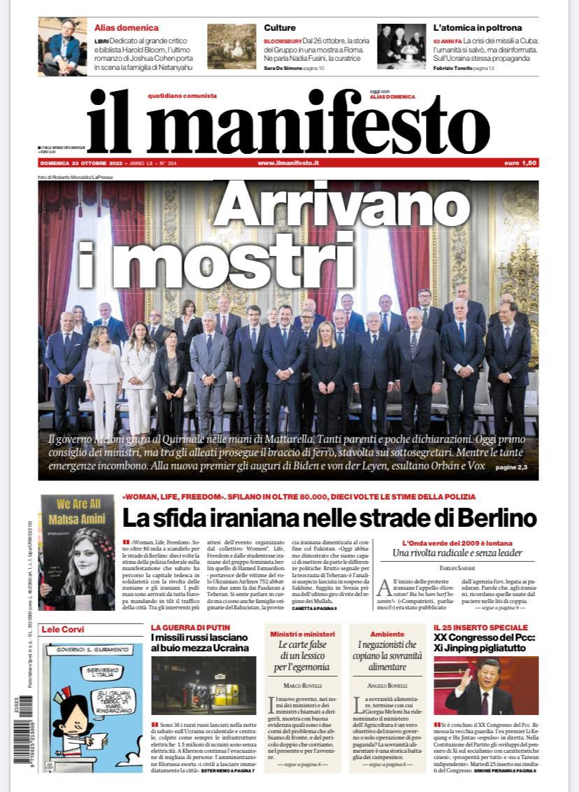 ARRIVANO I MOSTRI

#ilmanifesto #laprima
