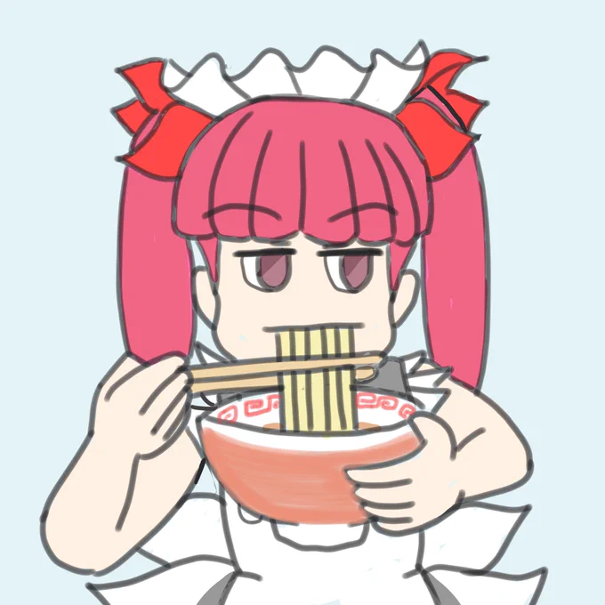 ラーメンの絵が多いので描いてみた。ふ、太ましい・・・#ケムリクサ 