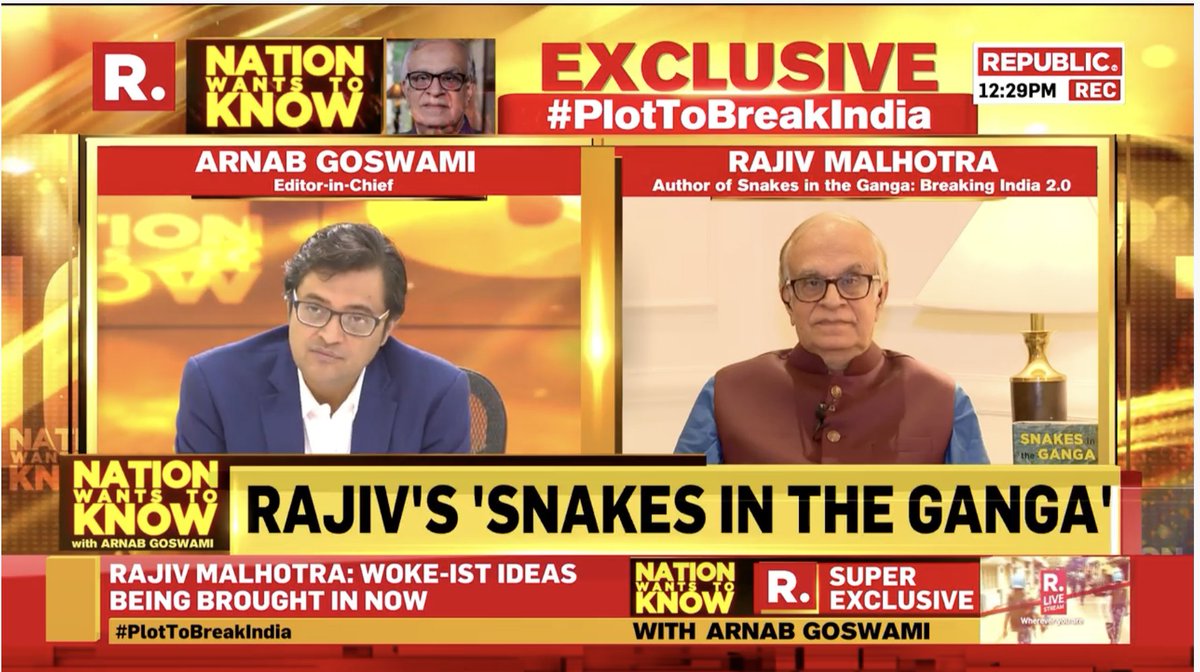 republic's tweet photo. #PlotToBreakIndia | 'If Google &amp; Facebook can make you buy a product they want, they can influence your psychology. And it is not controlled by India. Giving control of social media platforms to outsiders is dangerous': Author @RajivMessage . Watch here - https://t.co/TRVubhLlks https://t.co/s5jOYexOsK