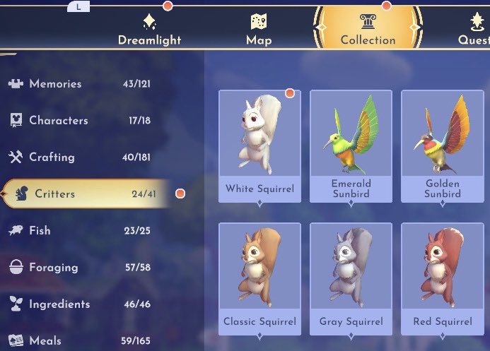 cutesylane's tweet photo. Finally… FINALLY… got my white squirrel. 

Going back to bed now. 😒

#DisneyDreamlightValley #DreamlightValley https://t.co/uMjGSpMoKg