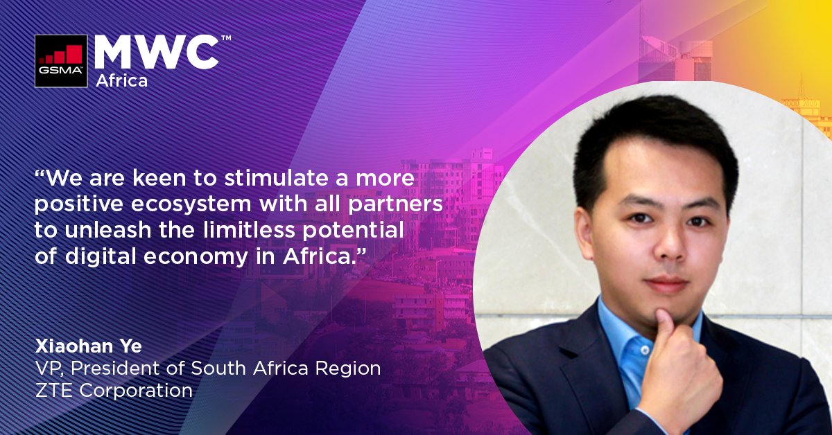 MWC (@mwchub) on Twitter photo Don't miss Keynote 2 at MWC Africa next week!
Experts, including <a href="/ZTEPress/">ZTE Corporation</a>' Xiaohan Ye, will explore how #digital technology is being used to foster socioeconomic growth and improve people’s lives.
Bookmark now 👉 gsma.at/3yOje2M #ZTE Don't miss Keynote 2 at MWC Africa next week!
Experts, including <a href="/ZTEPress/">ZTE Corporation</a>' Xiaohan Ye, will explore how #digital technology is being used to foster socioeconomic growth and improve people’s lives.
Bookmark now 👉 gsma.at/3yOje2M #ZTE