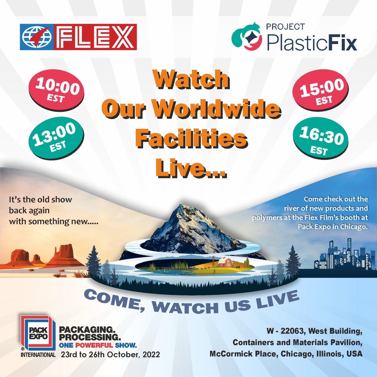 uflexltd's tweet photo. Whether you are visiting or even if you are stationed seas apart, we will go live to bring you the experience of the Flex Films booth during the @packexposhow 2022. Block your calendars as per the time zone from Oct 23 through Oct 26.
.
#UFlexForU #PackedRight #recycling #reduce https://t.co/KHiDyDMDIK