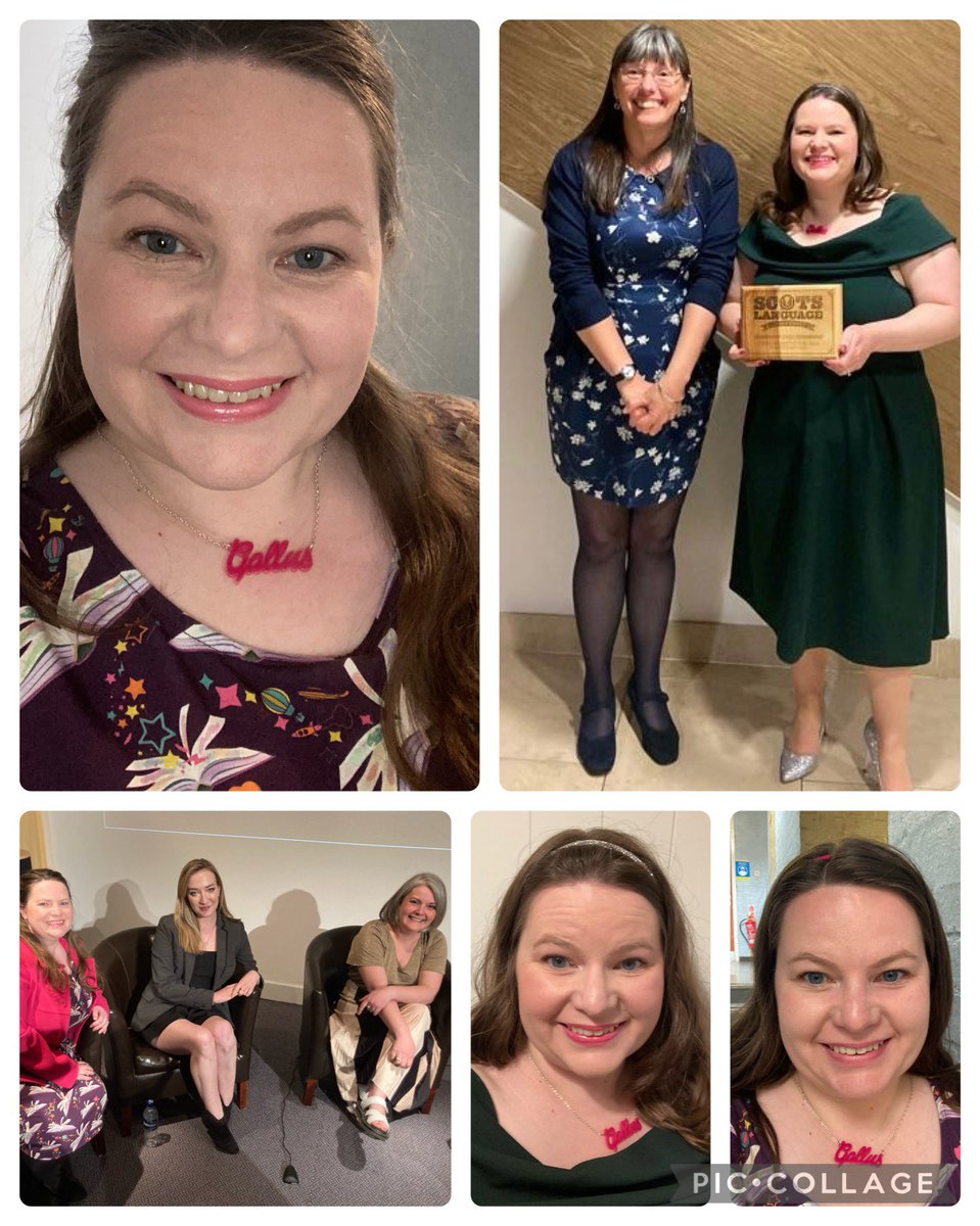 I hae a <a href="/Bonnie_Bling/">Bonnie Bling</a> Gallus necklace that his bin wi ma tae pick up awards, tae spik at the Soutar festival o wirds n wull mak an appearance on ‘The Big Scottish book club’ later this year. Ma mither widna ca ma gallus, but a cheeky wee besom 🤣#Scotstober