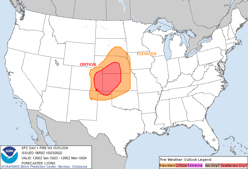 NWSSPC's tweet photo. 2:02am CDT #SPC Day1 #FireWX Critical: portions of the central plains. https://t.co/Sz3kcimY7F https://t.co/d5986QBF5S