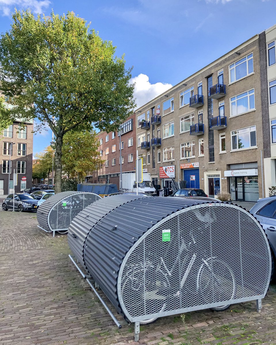 The fietstrommel (“bicycle drum”) has become a standard feature of the Rotterdam streetscape, with over 1,000 installed across the city.

It plays a critical role in their mobility system, offering residents a secure and sheltered place to park their bike for about €5 per month.