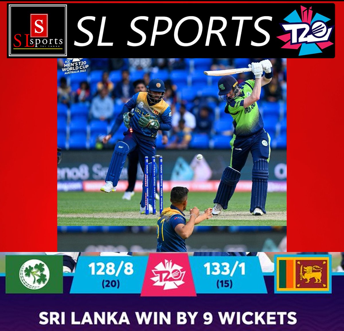 SlSports5's tweet photo. Sri Lanka start off their Super 12 campaign in style 👏
#T20WorldCup | #SLvIRE |#CricketWorld #T20CricketWorldCup2022 #ApeKollo #slc #kusal #mendis #danny #T20WorldCup #slvsnam
......................
For More Sports News -
https://t.co/4ojjEsPZl8...
https://t.co/ntHKb2VsSX https://t.co/AFpG7sxlxd