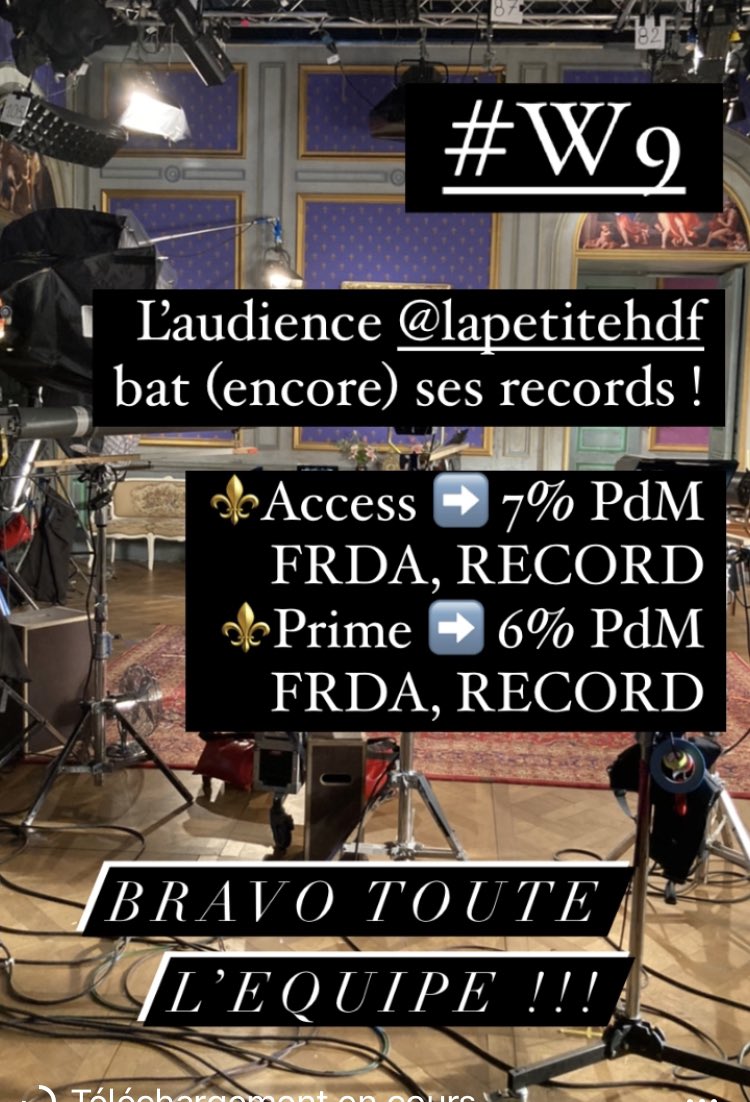 #W9 <a href="/LaPetiteHDF/">La Petite HDF</a> Samedi RECORDS d’audience battus !
⚜️access➡️7% PdM FRDA : RECORD !!!
⚜️soirée➡️6% PdM FRDA : RECORD !!!
<a href="/DebbouzeJamel/">Jamel Debbouze</a> <a href="/OlivierRodot/">Olivier Rodot</a> <a href="/marieloisel/">Marie Loisel</a> <a href="/davidsallesoff/">Brousse Lit</a> <a href="/yasmine_roumane/">Yasmine</a>