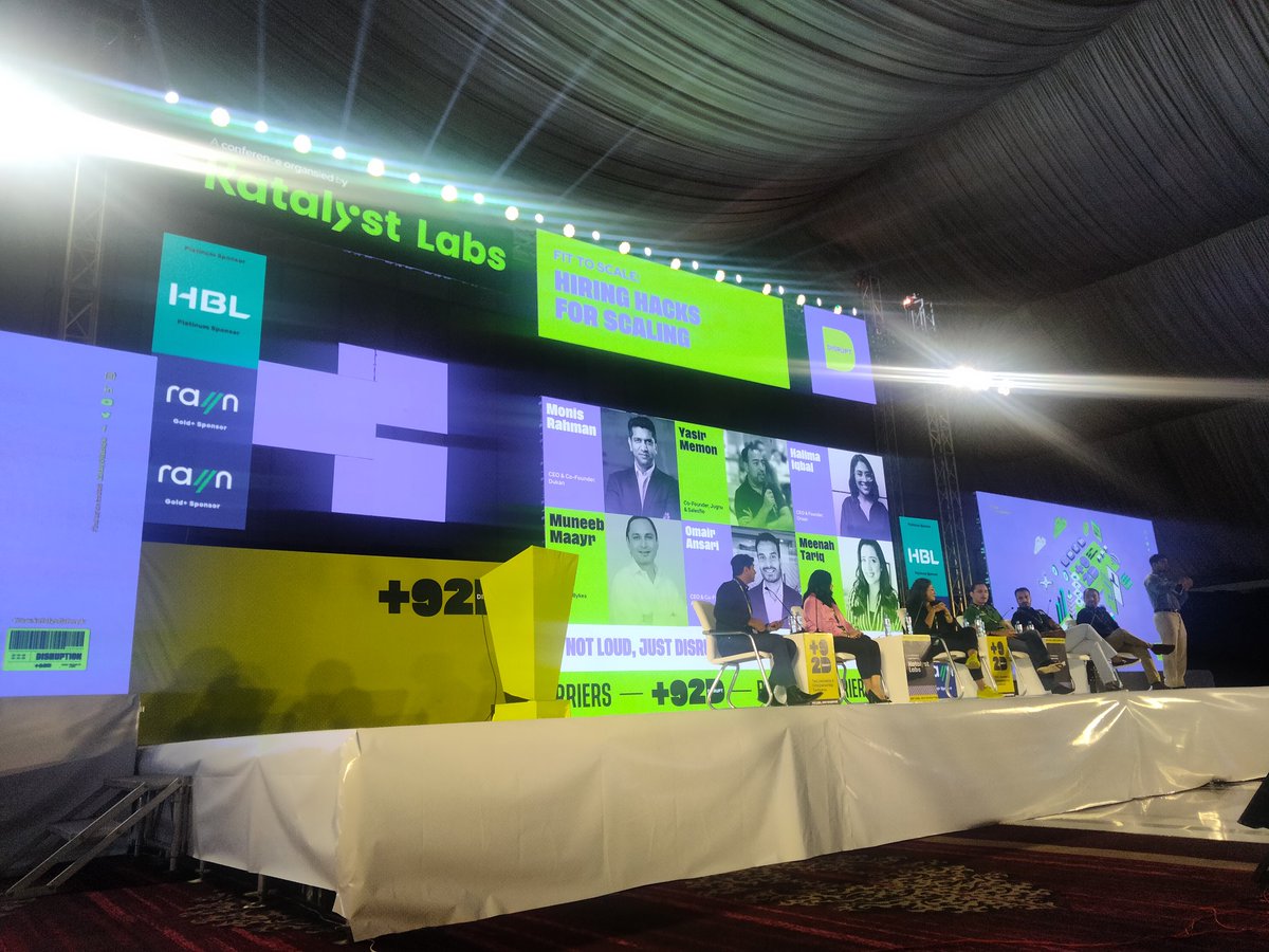 khoulas's tweet photo. Pain point for everyone now-a-days...how do you hire your first few employees when starting up a business? or find the right talent? Big names in the panel today! 
#92Dirupt #Oraan #Bykea #SalesFlo #Dukan 
@LabsKatalyst https://t.co/hajXu39A6A