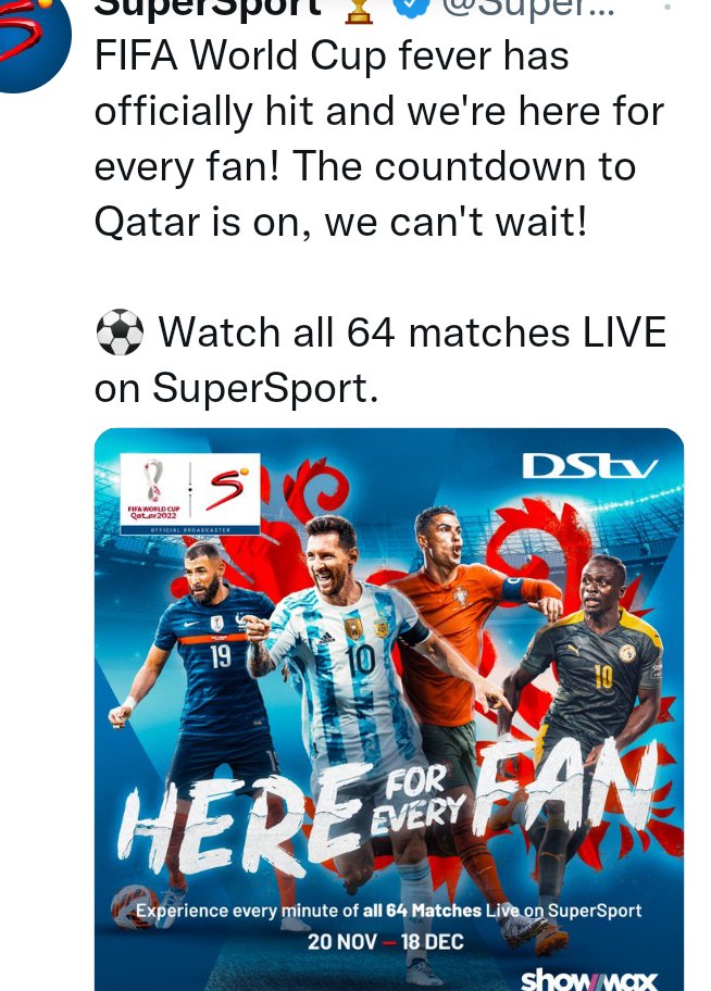 This advert has been running for months now. I don't know if the "FAN" used  here is the intended one. Maybe i need wash my face so I can see clearly. DSTV