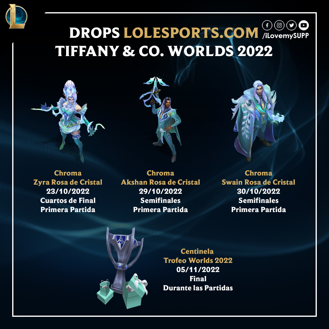 LoL Esports on X: Watch today's #Worlds2022 Semifinal on   to get the exclusive Crystal Rose Akshan (Tiffany & Co.) Chroma drop!  More info:   / X