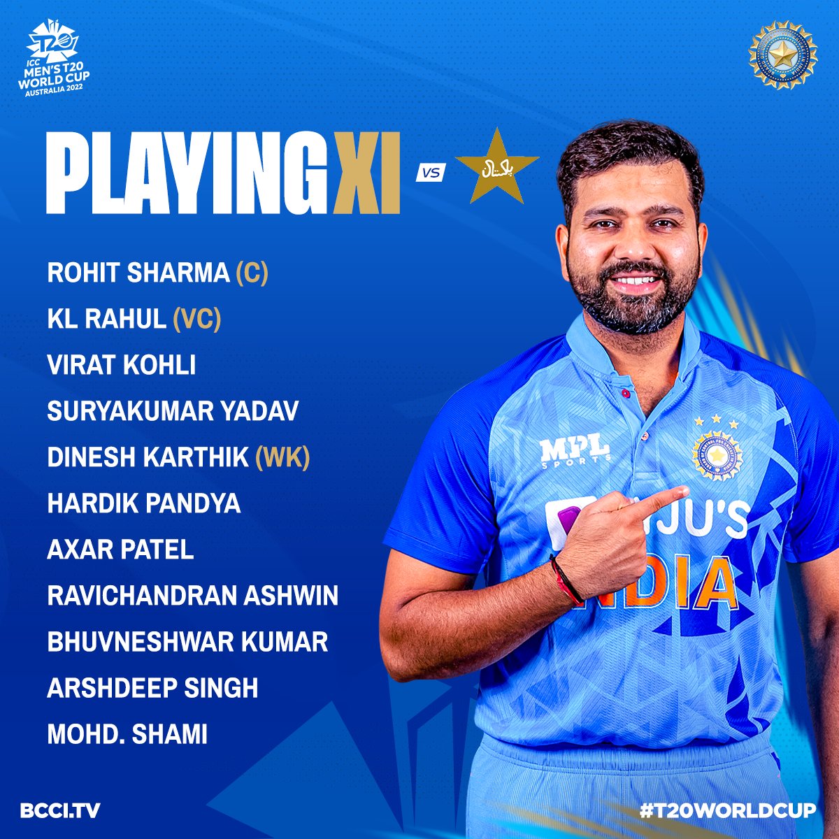 SS__fantasy's tweet photo. 🚨 Toss Update &amp; Team News from MCG 🚨

@ImRo45 has won the toss &amp; #TeamIndia    have elected to bowl against Pakistan. #T20WorldCup    | #INDvPAK https://t.co/6rcDgtbiyx