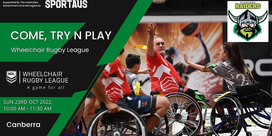 kimCollins43's tweet photo. What a great turn out for our Come And Try day at Tuggeranong with a two special guests from NSW Wheelchair Rugby League. Another successful morning, loving seeing more juniors attending. https://t.co/8LIkUa9vUC