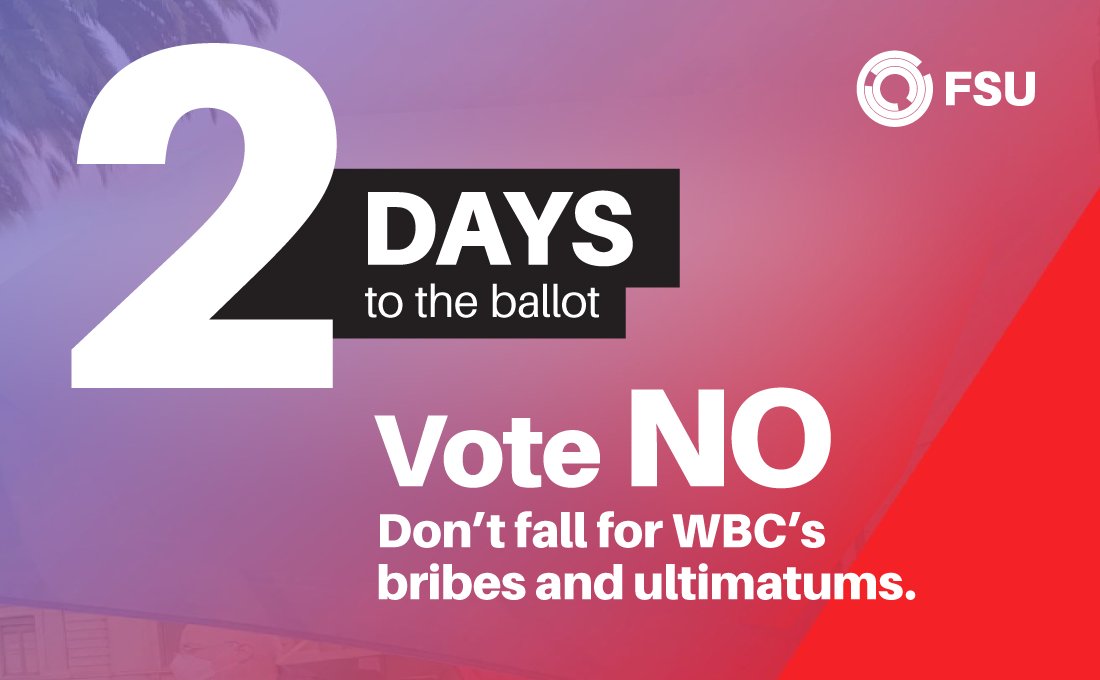 FSU_Australia's tweet image. Management’s EA proposal would see all of us worse off over the next 2 years.

How do we change this? Vote No at the upcoming ballot! 
#westpac #voteno #ausunions