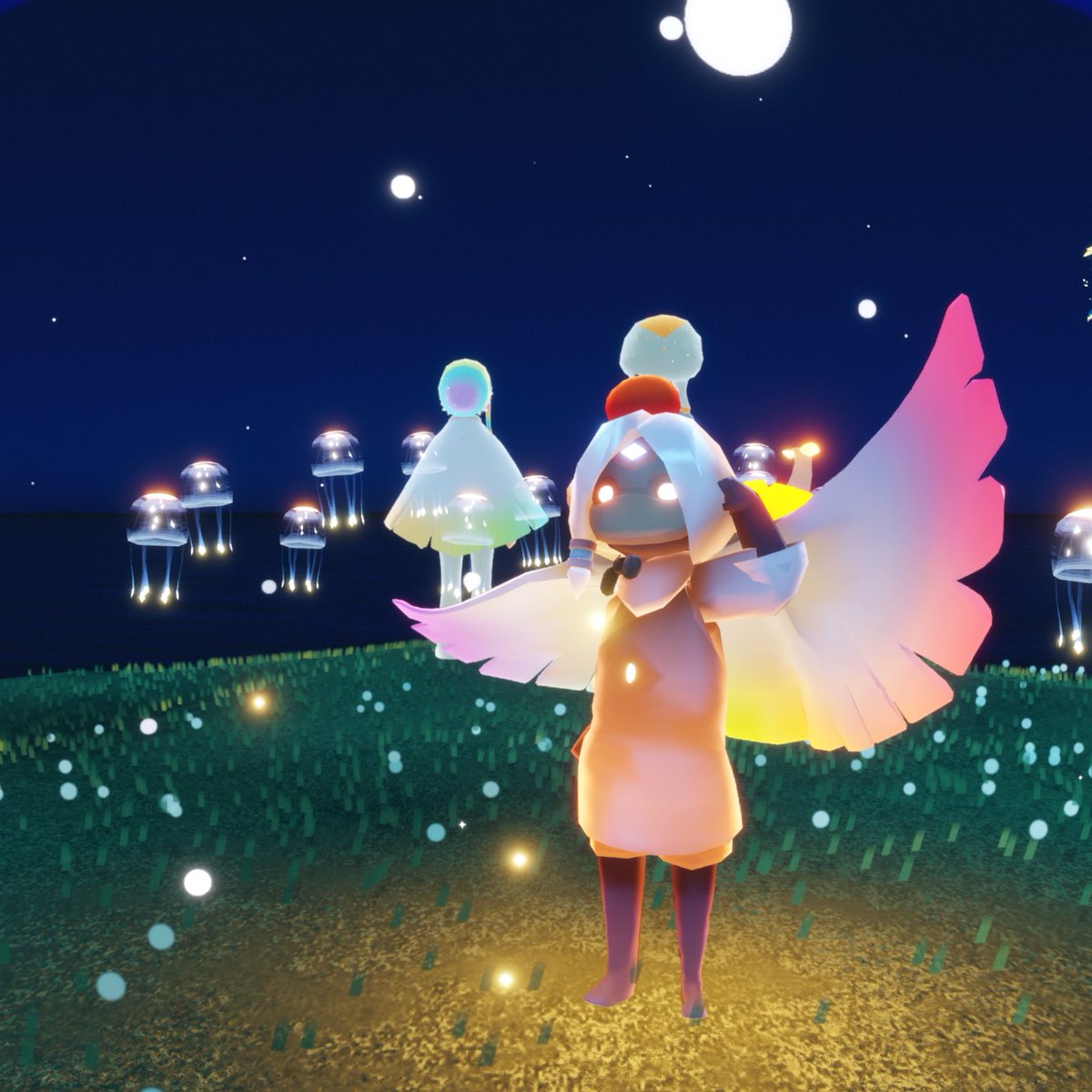 katukatusky's tweet photo. ⭐️かんたん自己紹介⭐️

sky children of the light....

星の子かつかつは相棒（おサブ）のみかんぼうや🍊とともに、skyの王国で繰り広げられる数々の壮大な冒険の物語を......

特に紡ごうとはせず、若木を愛でる日々を送るのでした♨️ https://t.co/6BvdgSmjQx