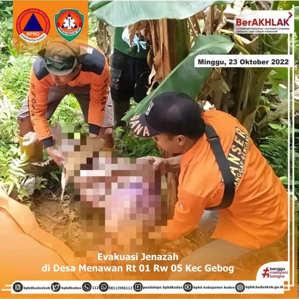 bpbdkudus's tweet photo. Minggu, 23 Oktober 2022, Pukul 11.00 WIB
Unit Garuda 112 yang terdiri dari Petugas BPBD, Relawan Gabungan, TNI/POLRI, RSUD Loekmonohadi, Puskesmas Gondosari, Pemdes Menawan dan warga sekitar, https://t.co/G7w720rhqK