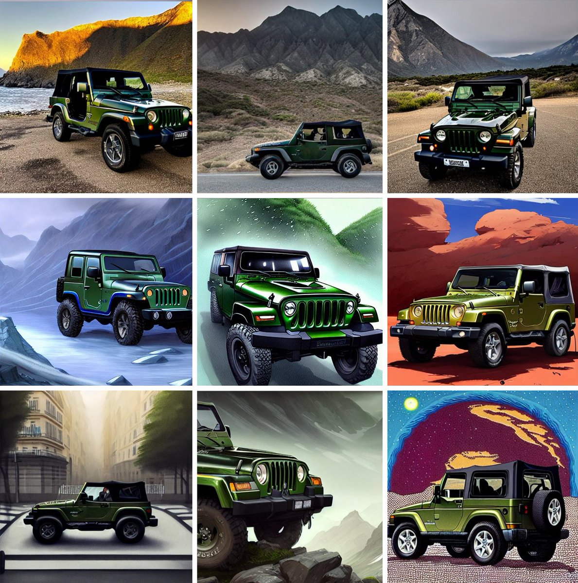timwoneill's tweet photo. Jeepfakes are a threat to democracy and our society. AI-generated images of Jeeps that look real can be used to spread misinformation and propaganda, and to influence elections. Jeepfakes are a serious threat to our security and our way of life.
#stablediffusion #aiart https://t.co/ueUuQbSXoX