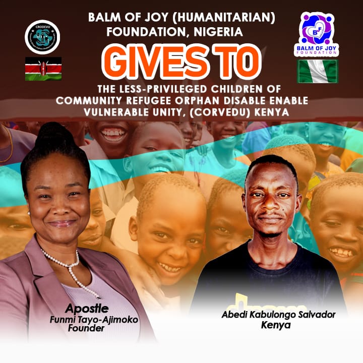 ApostleFTA's tweet photo. BALM OF JOY (HUMANITARIAN) FOUNDATION SUPPORTS LESS- PRIVILEDGED CHILDREN OF CORVEDU, KAKUMA REFUGEE CAMP, KENYA 🇰🇪 

Children are the heritage of God (Psalm127:3)
We are to nurture them with Love and needs.
Please be safe everyone 🙏 
Peace and Love,FTA
https://t.co/e8Phby8H5j https://t.co/cj6f4dtiEA