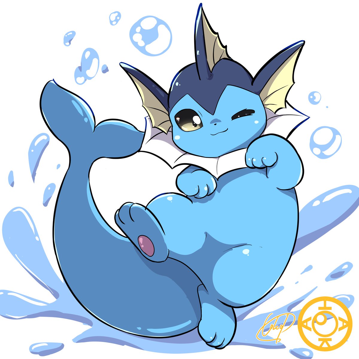 タイプ別好きなポケモン描く ③みず シャワーズ