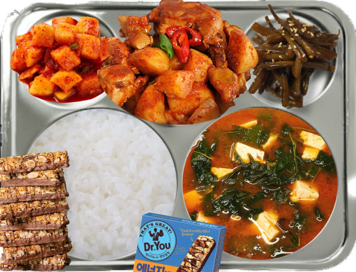 manimeogeokto's tweet photo. 221023 일요일 강태오의 저녁ᰔᩚ

¹ 밥
² 아욱고추장찌개
³ 우엉조림(완)
⁴ 닭순살감자조림
⁵ 깍두기
⁶ 에너지바(후식)

많이 먹고 에너지 충전하자🐶🔋 https://t.co/pS8DM9kuVs