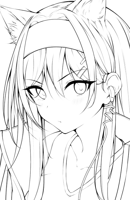 ホルン隊長お絵かき線画は好きに塗っていいですよ#アークナイツ #明日方舟 #Arknights #명일방주 