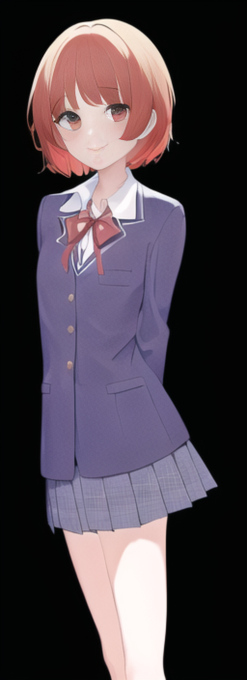 これはAI太郎に紗季ちゃんの概念を抽出してもらったもの 人間の服というもののことをよく理解してないみたいだけど、なんていうか"自分以外が自分のキャラを描いてくれた時"のジェネリック感覚を無限に味わえるのでめっちゃ遊んでしまう 