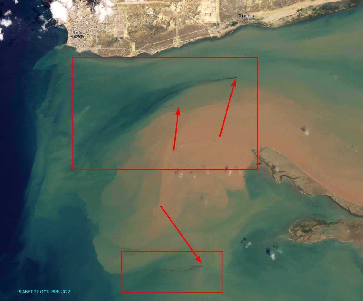 diodon321's tweet photo. #22Octubre TRES #derramespetroleros activos en los oleoductos submarinos de #PDVSA #Tiguadare #Falcón. Que desastre ambiental. No han sido capaces en lo que va de mes de reparar esas fugas. Epa #MINEC ¿todo normal? No han dicho ni ñé. https://t.co/AMuz6MEweF