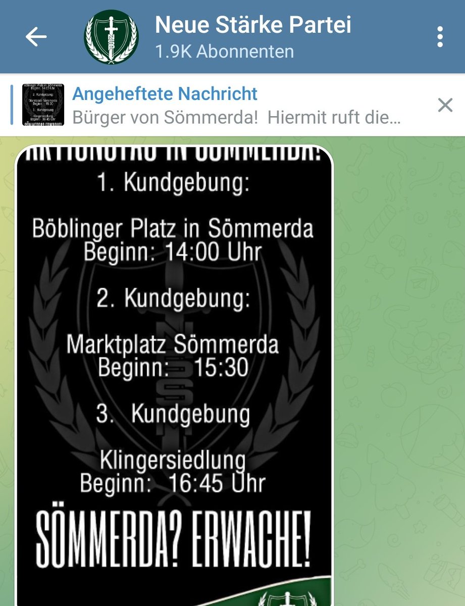 Amselzwitschern's tweet photo. Die #fightnsp ruft zu 3 Kundgebungen in #Sömmerda auf!
Gleichzeitig wurde der Beitrag zum 3.10 in #gera und #magdeburg gelöscht 🤷‍♂️ https://t.co/mCw2Xd3rTv
