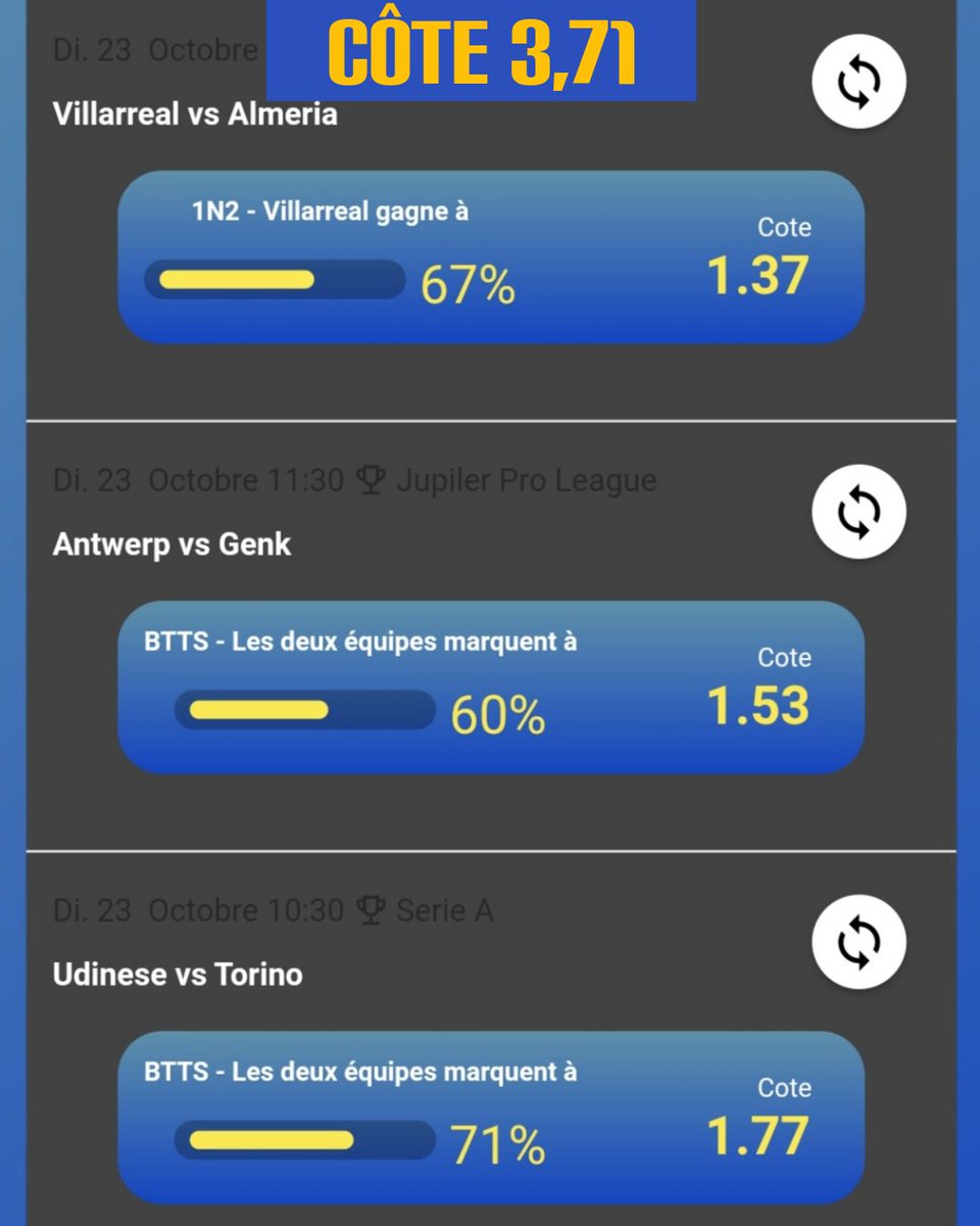 PronextApp's tweet photo. Une côte à 3,71 offerte par ProGen, l'outil de combiné personnalisés de l'appli #pronextapp
#TeamParieur #LaLiga #SerieATIM #JupilerProLeague https://t.co/kPb9hoGGen