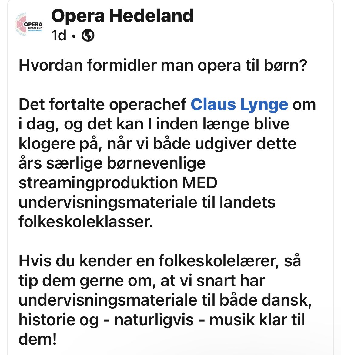 missmunter's tweet photo. Kalder skoleledere og -lærere. Opera Hedeland har gratis undervisningsmateriale til dansk, historie og musik på vej 👇🏼#skolechat #slnchat @skolelederOrg @skolemonitor #operahedeland #operajomfru https://t.co/OoQFFU0DCz