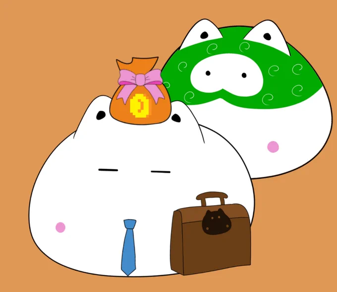 こんばんは美味しいものを食べて給料日の私は無敵です明日からお仕事頑張りますもちねこ給料日 修正絵「じ～っ…」#イラスト 