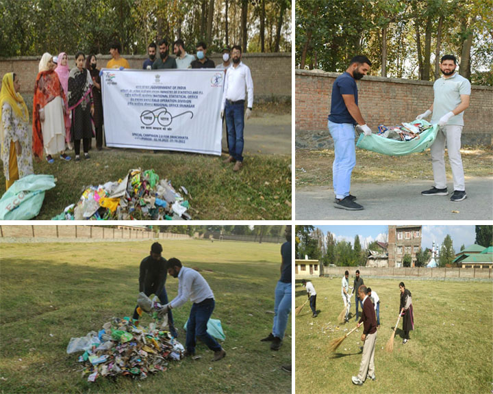 GoIStats's tweet photo. Regional Office, National Statistical Office (Field Operations Division), Srinagar organized a cleanliness drive in Srinagar as part of Special Campaign 2.0 on 02.10.2022.

#SpecialCampaign2
@PMOIndia @Rao_InderjitS @DARPG_GoI https://t.co/GVjYNHuMnI