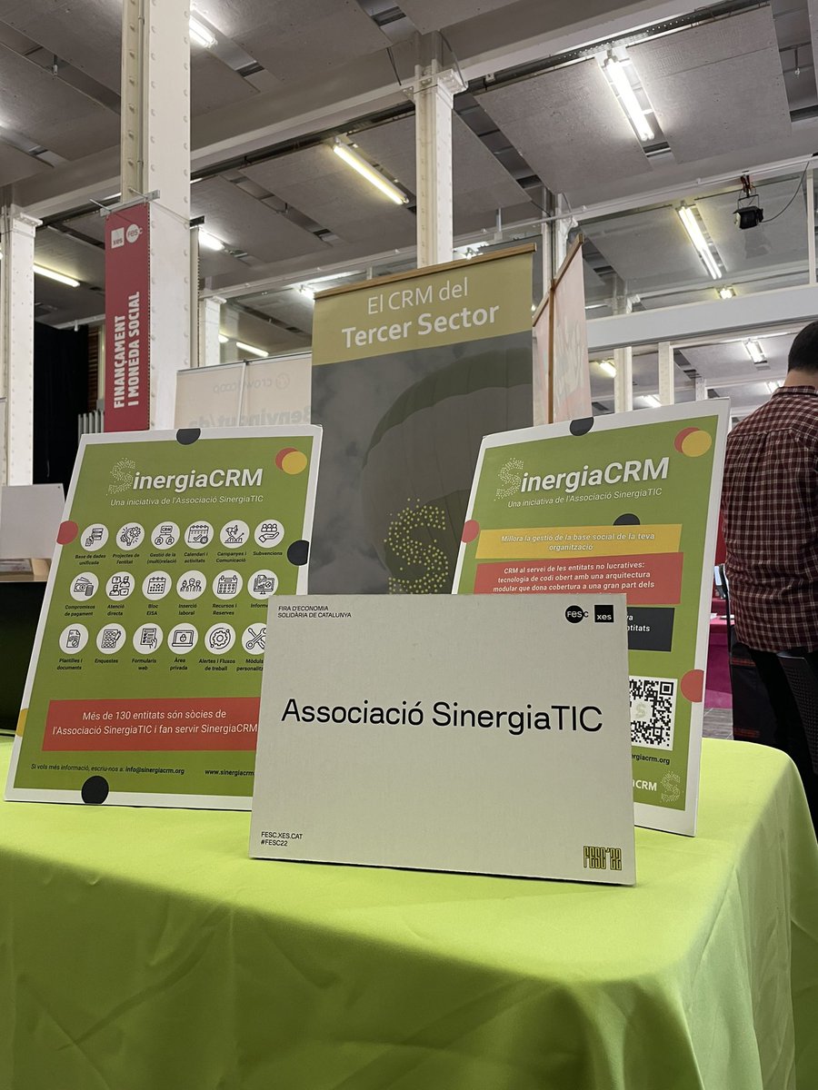 👉Avui també estem presents a la #FESC. 

💻Veniu a conèixer el projecte i a veure com <a href="/SinergiaCRM/">SinergiaTIC</a> pot ajudar-vos a gestionar les relacions amb la vostra base social!

sinergiacrm.org