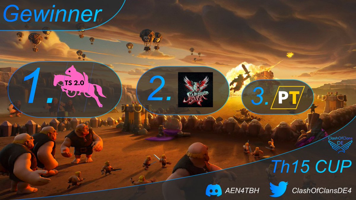 #clashofclans #th15 
Die Gewinner für unseren Th15 Cup stehen fest. 

Bald geht es schon wieder weiter. Infos folgen...