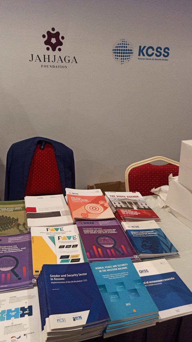 KCSSQKSS's tweet photo. Find us at the promo cubicle at #WPSRKS2022 & grab a copy or two of our publications on #gender & #security, #deradicalization, integrity of #security institutions & emerging threats in #Kosovo & the #WesternBalkans.
#PAVE #FIERC #WBSB https://t.co/DpHAC2EPRz