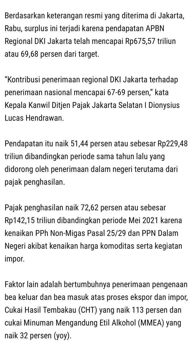 prastow's tweet photo. Bung @HelmiFelis_, ini adalah kinerja APBN bulan Juni 2022 utk wilayah DKI Jakarta. Yang bicara juga pejabat Pusat, Kakanwil Pajak sbg Kepala Perwakilan. Tak perlu dibentur-benturkan dengan Pemprov DKI karena hubungan keuangan Pusat dan Daerah itu sinergi, bukan kompetisi. https://t.co/5OXUxTMKey