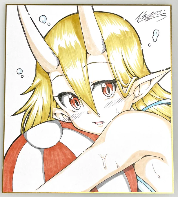 冬コミに受かったら鬼嫁ちゃんの色紙をまた持っていきたいなぁと思ってます! 