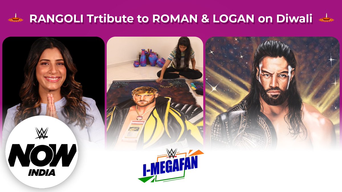 With multiple rangoli records and bragging rights to their name, Shikha Sharma and Bhagyashree Deshpande pay breathtaking rangoli tributes to Roman Reigns and Logan Paul on this auspicious occasion of #Diwali. #WWEkiDiwali #WWENowIndia #IMegaFan 🪔 youtu.be/Srkk1gkHrY8