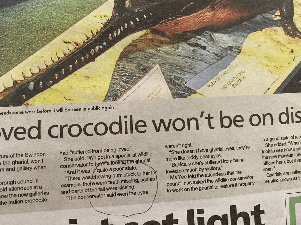 SAdverfails's tweet photo. Surely the headline should have been "see you in a while crocodile" BTW what's a kissing tail? a fond way of saying goodbye? @swindonadver https://t.co/MzWCmJtvdJ
