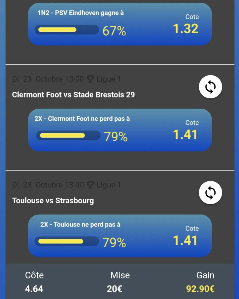 PronextApp's tweet photo. Une côte à 4,64 offerte par ProGen, l'outil de combiné personnalisés de l'appli #pronextapp
#TeamParieur #TeamParieurs #Ligue1UberEats #SerieATIM #tipster #Theplacetobet https://t.co/XANB8bFIKP