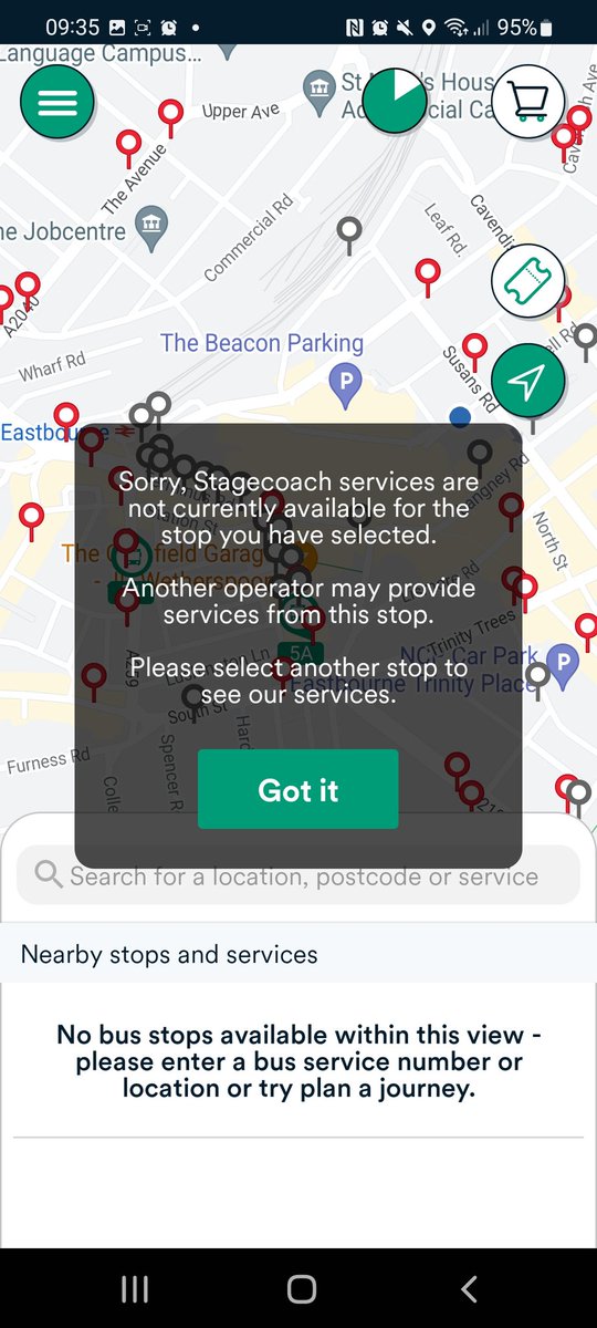 EstherAshman's tweet photo. Hey @StagecoachSE any reason why I can't get any bus times up on the app or Web page? https://t.co/TC3XI8GndY
