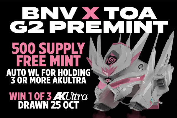 THE <a href="/bnv_me/">Brand New Vision</a> x #ACIDVERSE G2 MINTS THIS WEEK.
How do you get one? For FREE??
1 Own 3+ AKUltra for auto WL or
2 Premint here premint.xyz/TOA-G2/
🚨🚨🚨
#AKUltra Giveaway, 3 winners
1 Follow <a href="/bnv_me/">Brand New Vision</a> <a href="/animocabrands/">Animoca Brands</a> @AKUltraOfficial 
2 RT, like &amp; tag 3 friends
#BNV #teensonacid