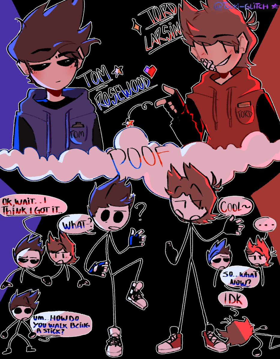 Tsuki_Glitch's tweet photo. Day-23 Stickification of your favorite non THSC Character.
(god is that a long words-) 

It's been while since I wanted to draw these two but was kinda nervous to do so- but guess here is the perfect excuse-?¿
(kinda proud of this one—) 

#StickminTober2022 #Tom #Tord #TordTom ¿ https://t.co/1ijFY6Pvyo