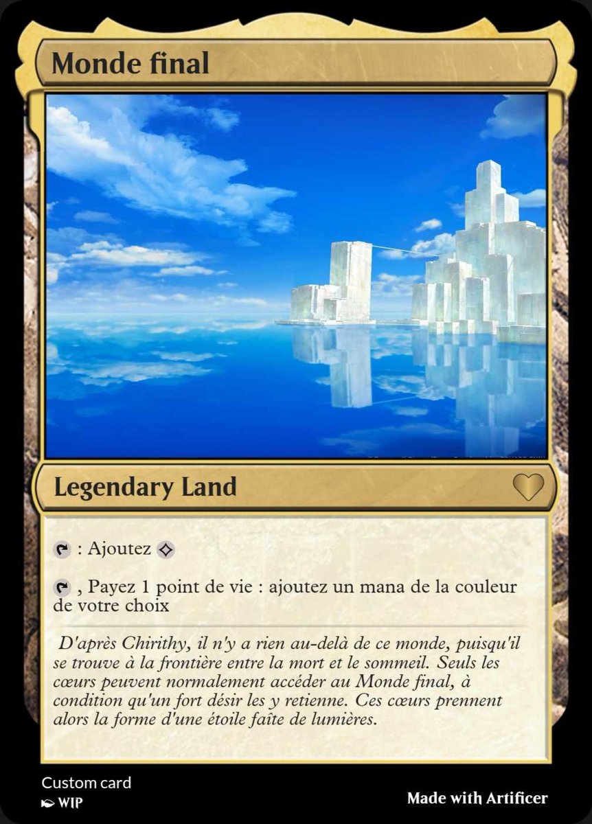 Azeroto_'s tweet photo. #MagicTheGathering          #proxymagic 
#kingdomhearts
La carte du jour est : Monde final https://t.co/7Ou5yQnlPr