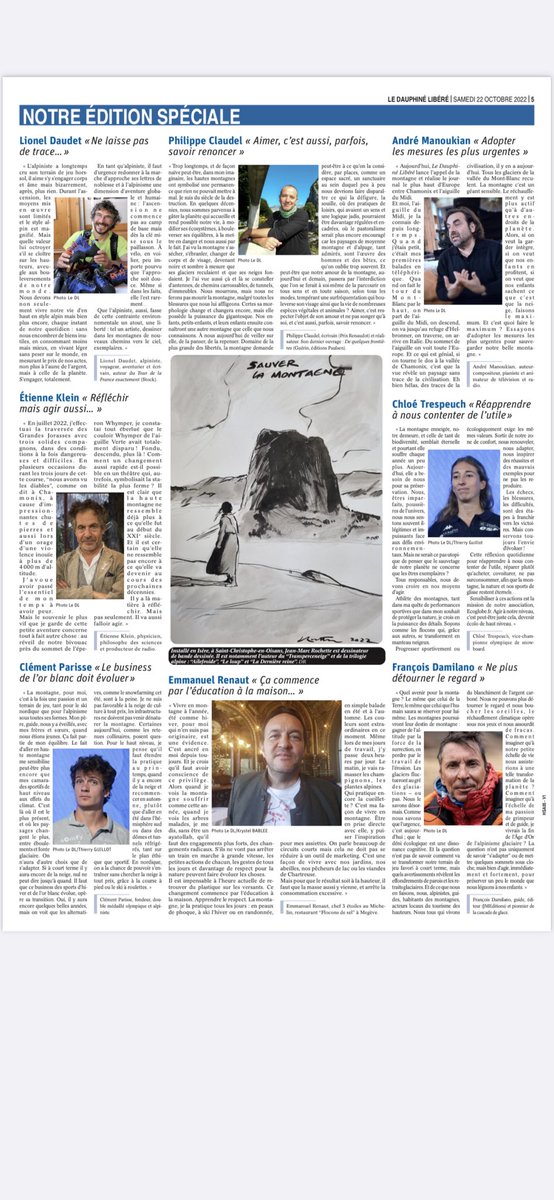 L’appel des sommets 🏔

Ma tribune et celles de 40 personnalités, engagées pour la préservation de l’environnement. ⬇️

<a href="/ledauphine/">Le Dauphiné Libéré</a>