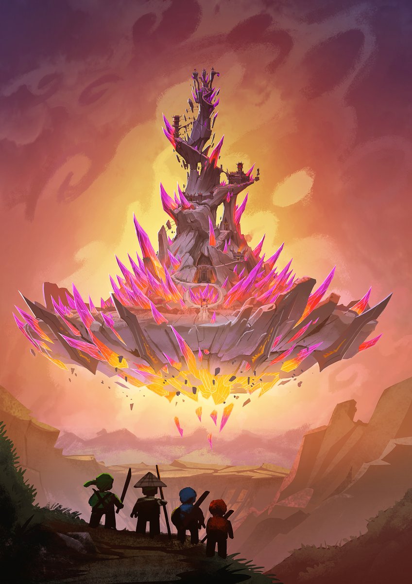 Crystal temple concept art from #LEGO #Ninjago #Crystalized #NinjagoDesignStudio pt. 6: As a final touch, the base was refined, exposing the vengestone core. The version in the show was then done in 3D by the animation studio. I hope you enjoyed this peek into our design process.
