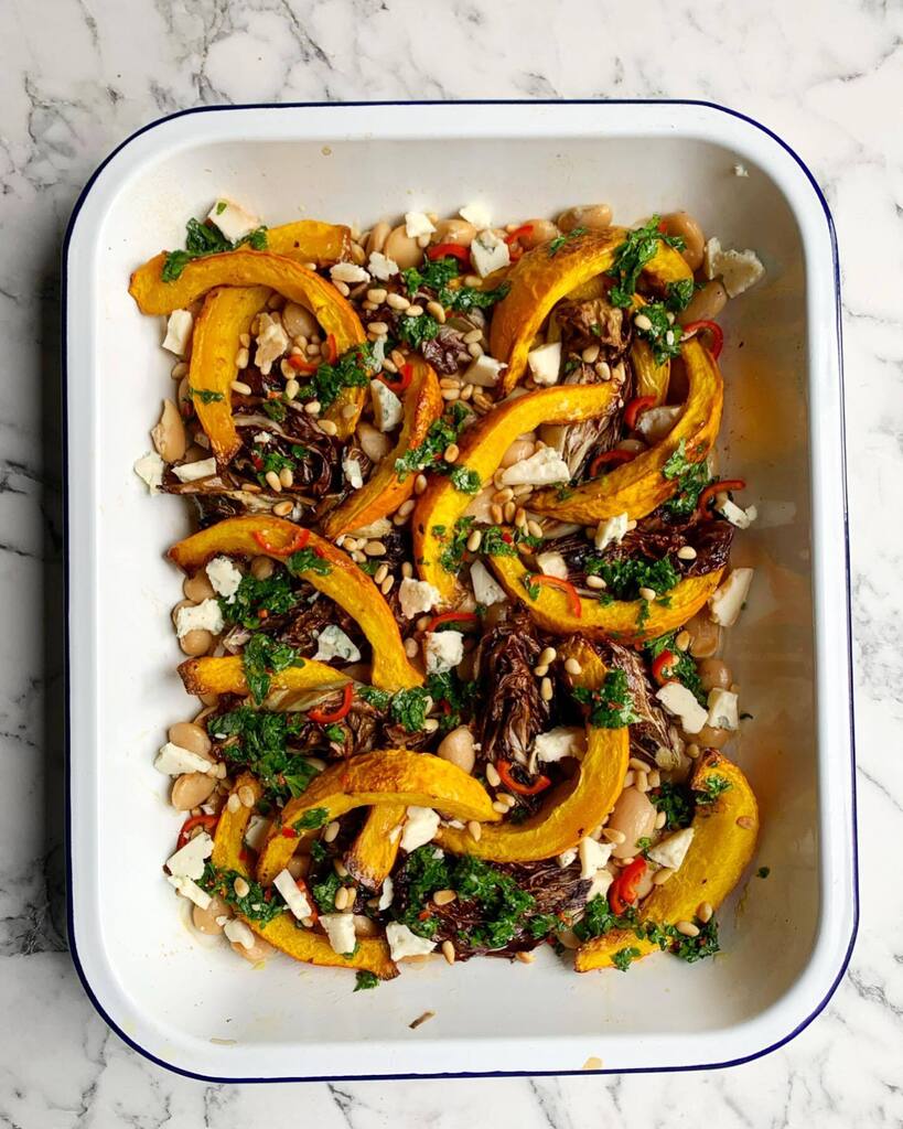 I’ve written many, many new recipes this summer for our Farm &amp; Feast newsletters - we send a ‘Recipe of the Week’ specifically using the produce in that week’s box. 

This was one of my favourites and perfect for October produce - Roasted pumpkin &amp; radic… instagr.am/p/CkDHtXkD-CQ/